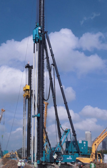 中国好机械！k豆钱包智能双轴钻机新加坡施工获赞