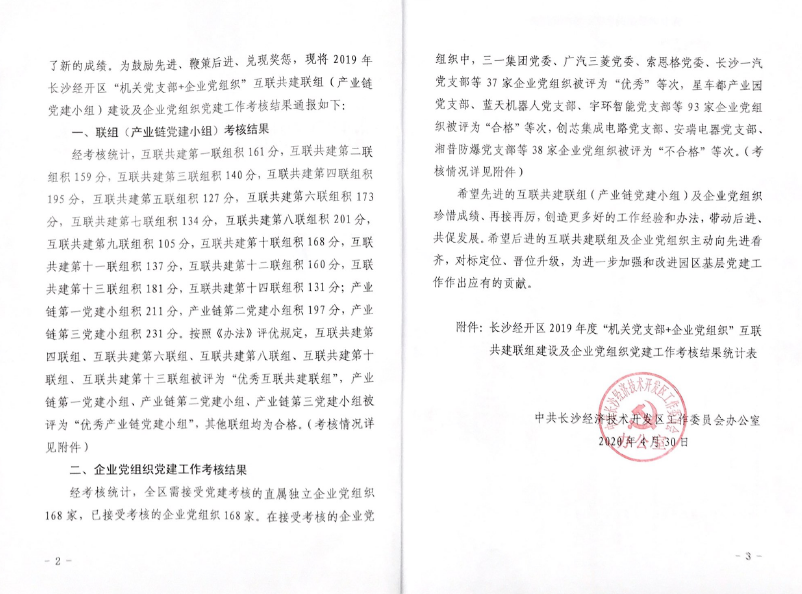 打造混合所有造企业党建标杆 ——k豆钱包智能党委获评2019年长沙经开区企业党组织党建工作查核“优良”等