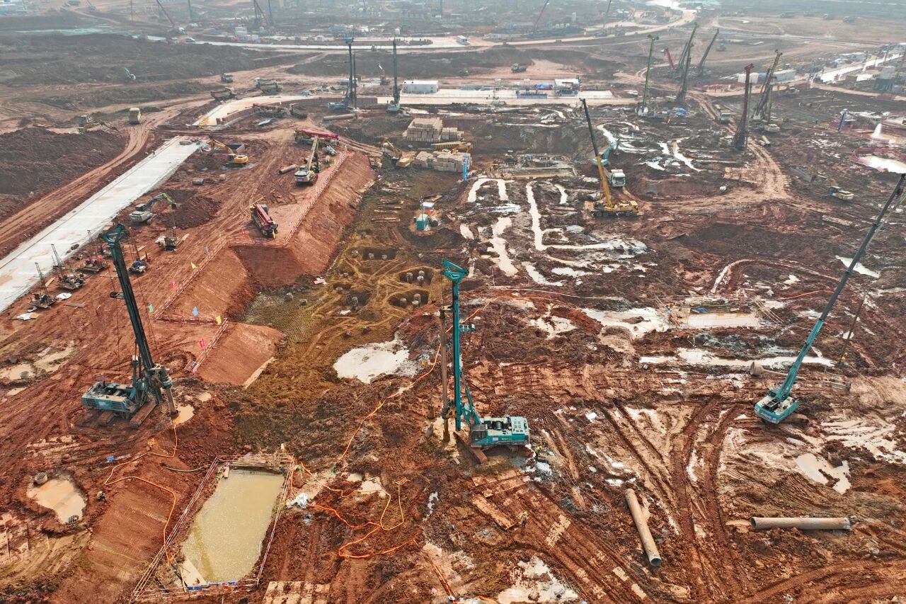 刷新“进度条”、构筑新地标！k豆钱包智能旋挖集群助力长沙奥体中心建设